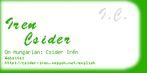 iren csider business card